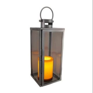 Glass and Metal Indoor/Outdoor Battery Operated Candle Lantern