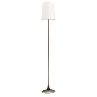 Axis 61 in 3 Way Switch Brushed Steel Torchiere Indoor Floor Lamp with Fabric Shade