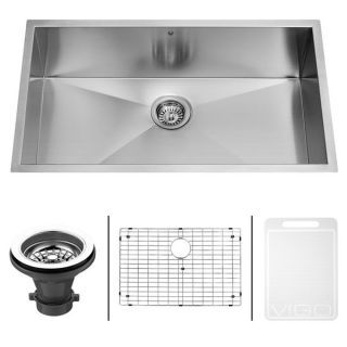 VIGO 32 inch Undermount Stainless Steel Kitchen Sink, Grid and
