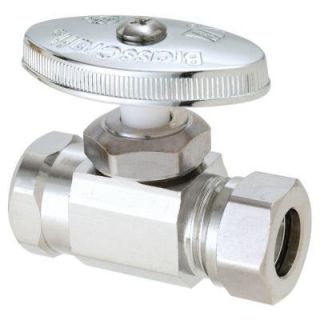 BrassCraft 1/2 in. FIP Inlet x 7/16 in. and 1/2 in. Slip Joint Outlet Multi Turn Straight Valve O3305X C1