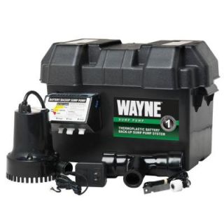 Wayne 1/4 HP   12 Volt Battery Backup Sump Pump System ESP15