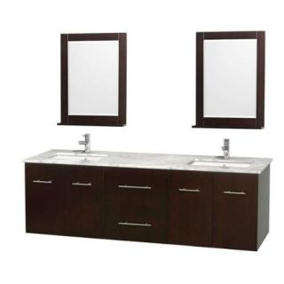 Wyndham Collection Centra 72 inch Double Bathroom Vanity in Espresso, with Mirrors 72" Espresso,Ivory Marble Counter,UM Sink,24" Mir