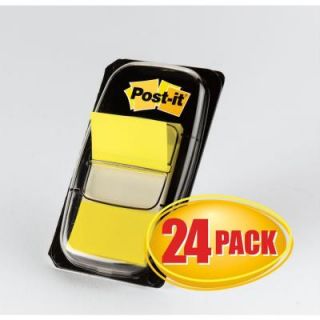 3M Post It 1 in. x 1.7 in. Canaray Yellow Flags Value Pack (50 per Dispenser) (2 Packs of 24 Dispensers) 680 5 24