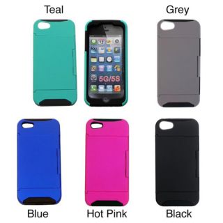 Hybrid Dual Layer Case with Credit Card Holder for Apple iPhone 5 and