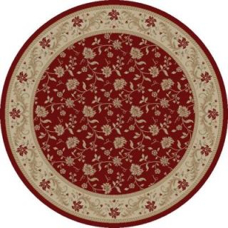 Concord Global Trading Imperial Serenity Red 5 ft. 3 in. Round Area Rug 11300