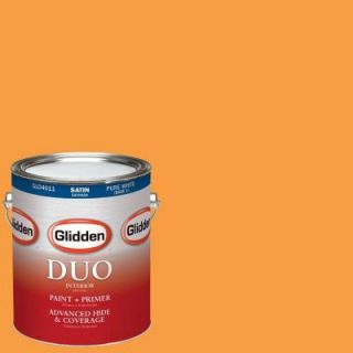 Glidden DUO 1 gal. #HDGO53 Carotene Satin Latex Interior Paint with Primer HDGO53 01SA
