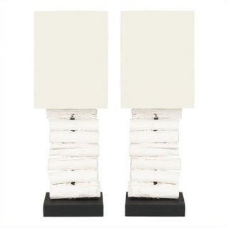 Safavieh Woodland Table Lamp with Off White Shade (Set Of 2)   LIT5018B SET2