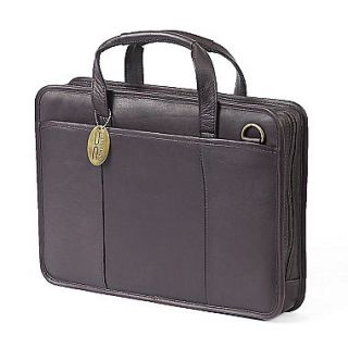 Claire Chase Small File Leather Laptop Briefcase; Caf