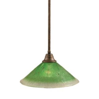 Filament Design Concord 1 Light Bronze Pendant with Kiwi Green Crystal Glass CLI TL5004994