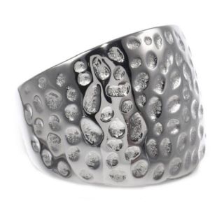 Stainless Steel Hammered Texture 16mm Ring