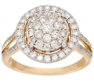 Cluster Halo Diamond Ring 14K Gold 1.00 cttw by Affinity —