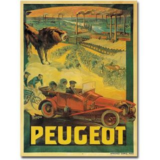 Trademark Art "Peugeot Cars, 1908" Canvas Wall Art by Francisco Tamagno