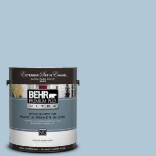 BEHR Premium Plus Ultra 1 gal. #T15 8 Elusive Blue Satin Enamel Exterior Paint 985001