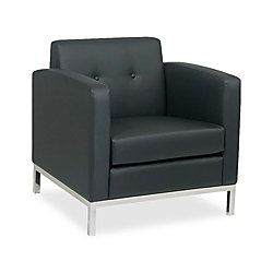 Office Star Wall Street Stand Alone Arm Chair 30 H x 30 W x 28 D Black