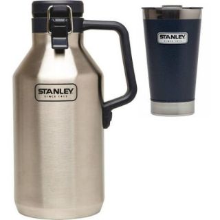 Stanley 16oz Vacuum Pint, Navy with 64oz Growler Value Bundle