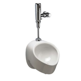 High Efficiency Urinal with Exposed Battery Flush Valve