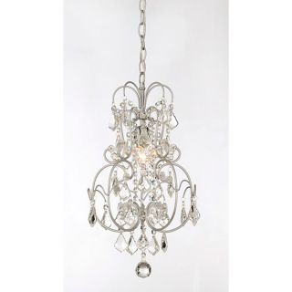 Dainty Matte Silver and Crystal 1 light Chandelier  