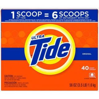 Tide Ultra Original Scent Powder Laundry Detergent, 40 Loads, 56 oz