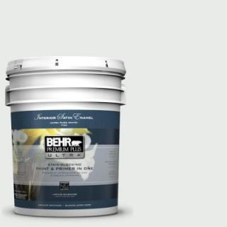 BEHR Premium Plus Ultra 5 gal. #750E 1 Steam White Satin Enamel Interior Paint 775005