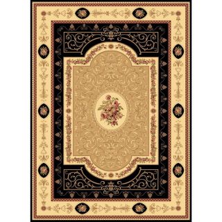 Rugs America New Vision Rectangular Black Floral Woven Area Rug (Common 8 ft x 10 ft; Actual 7.83 ft x 10.83 ft)