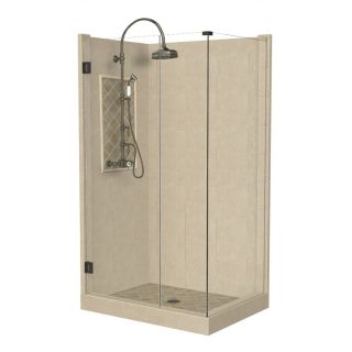 American Bath Factory Panel Medium Fiberglass and Plastic Square Corner Shower Kit (Actual 86 in x 36 in x 36 in)