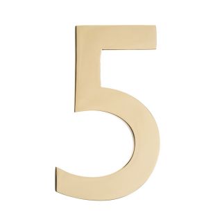 Architectural Mailboxes 5 in Polished Brass House Number 5