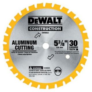 DEWALT 5 3/8 in. 30 Tooth Carbide Saw Blade for Aluminum and Nonferrous Metals DW9052