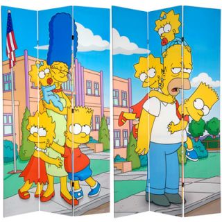 Oriental Furniture Tall Double Sided Simpsons Kids Canvas Room Divider