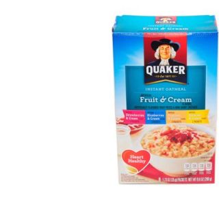 Quaker Fruit & Cream Flavors Instant Oatmeal Variety Pack, 1.23 oz, 8 count