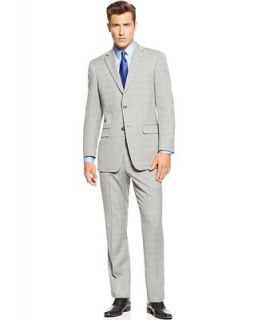 Perry Ellis Portfolio Black and White Glen Plaid Trim Fit Suit   Suits