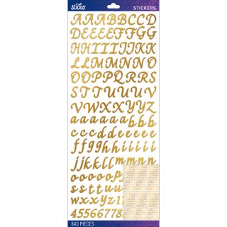 Mambi Large Alphabet Stickers 8 Sheets 7X12 Silver Glitter