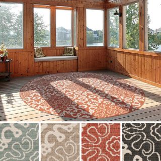 Meticulously Woven Janelle Contemporary Floral Indoor/Outdoor Area Rug