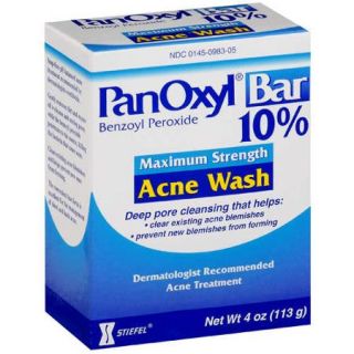 PanOxyl Acne Treatment 10% Benzoyl Peroxide Acne Cleansing Bar Soap, 4.0 oz
