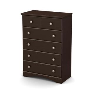 South Shore Furniture Morning Dew 45 in. H x 31 in. W 5 Drawer Chest in Chocolate 9016035