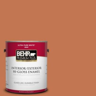 BEHR Premium Plus 1 gal. #240D 6 Chivalry Copper Hi Gloss Enamel Interior/Exterior Paint 830001