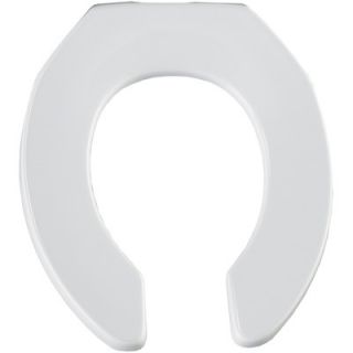 Extra Heavy Weight Plastic Commercial Open Front Round Toilet Seat by