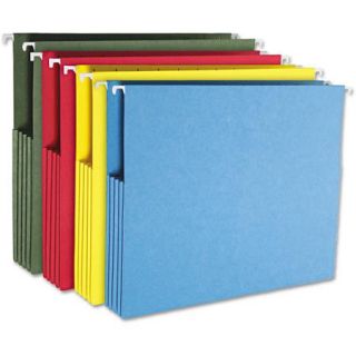 Smead 3" Capacity Hanging File Pockets, Letter, Assorted Colors, 4/Pk