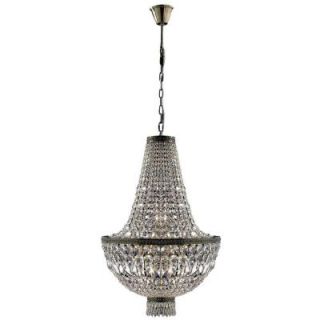 Worldwide Lighting Metropolitan Collection 8 Light Antique Bronze and Clear Crystal Chandelier W83088B20