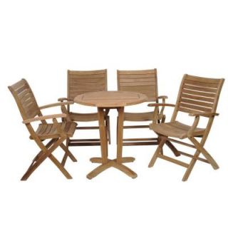 ia Aruba Teak 5 Piece Patio Dining Set SC_VICTOR_4PALUARM