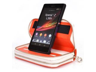 Kroo Yellow Clutch Wallet Purse with Removeable Shell Case for Sony Xperia Z