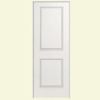 Masonite 30 in. x 80 in. Smooth 2 Panel Square Hollow Core Primed Composite Single Prehung Interior Door 18092