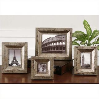 Uttermost Camber Rustic Photo Frames in Champagne Silver (Set of 4)   18516