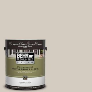 BEHR Premium Plus Ultra 1 gal. #N220 2 Ashen Tan Semi Gloss Enamel Exterior Paint 585001