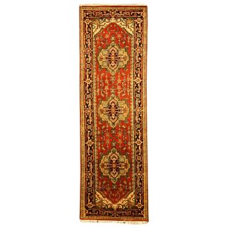 EORC Hand Knotted Wool Rust Serapi Rug (26 x 10)   15300780