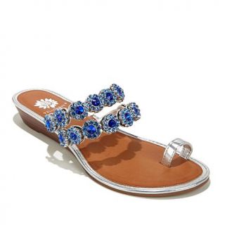 Yellow Box® "Azalia" Jeweled Toe Loop Wedge Sandal   8033145