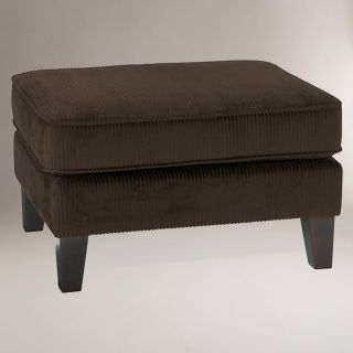 Monroe Corduroy Ottoman, Coffee