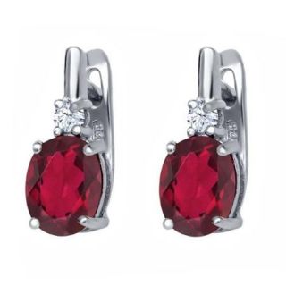 4.70 Ct Oval Ruby Red Mystic Quartz 925 Sterling Silver Earrings