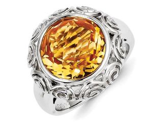 Sterling Silver Citrine Ring, Size 7