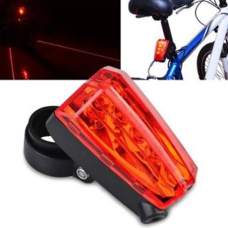 Insten 5 LED Bike Bicycle Taillight Tail Rear Light Lamp with 2 Laser Beams & 2 Modes