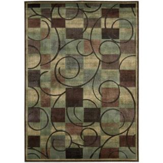 Nourison Expressions Curves and Squares Opulon Yarn Rug